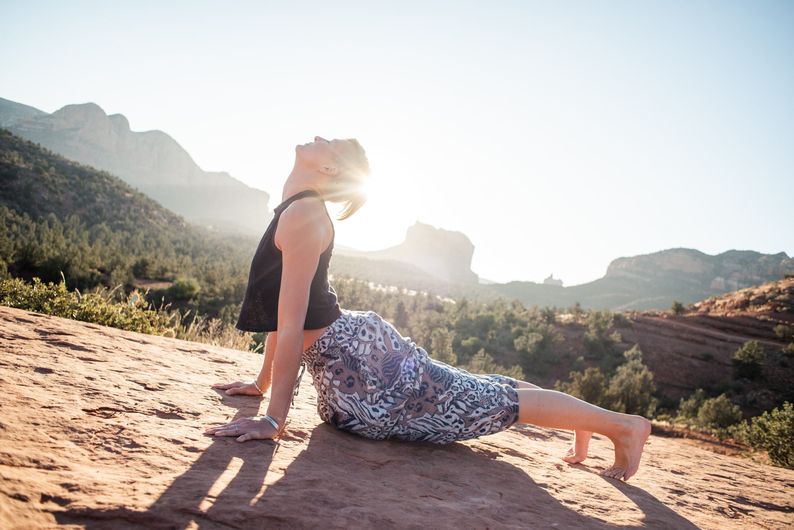 A woman doing cobra pose